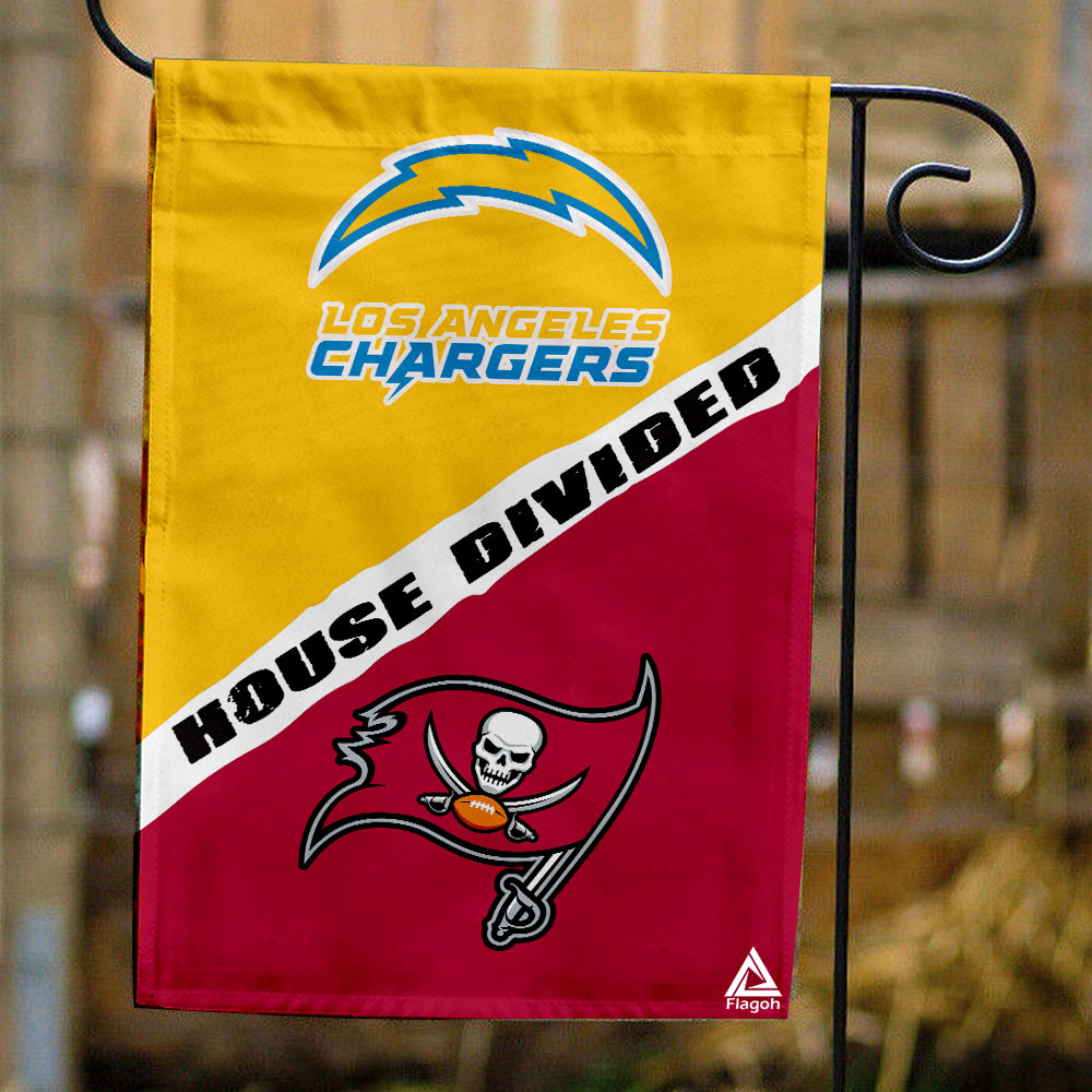 Chargers vs Buccaneers House Divided Flag, NFL House Divided Flag