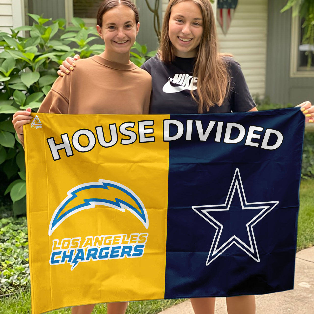 Chargers vs Cowboys House Divided Flag, NFL House Divided Flag - Image 3