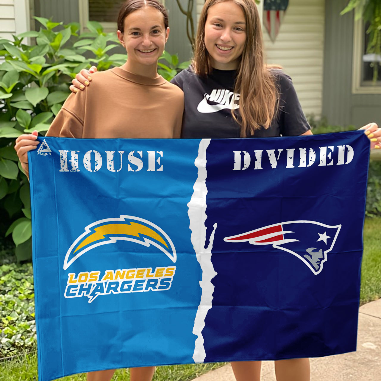 Chargers vs Patriots House Divided Flag, NFL House Divided Flag - Image 3