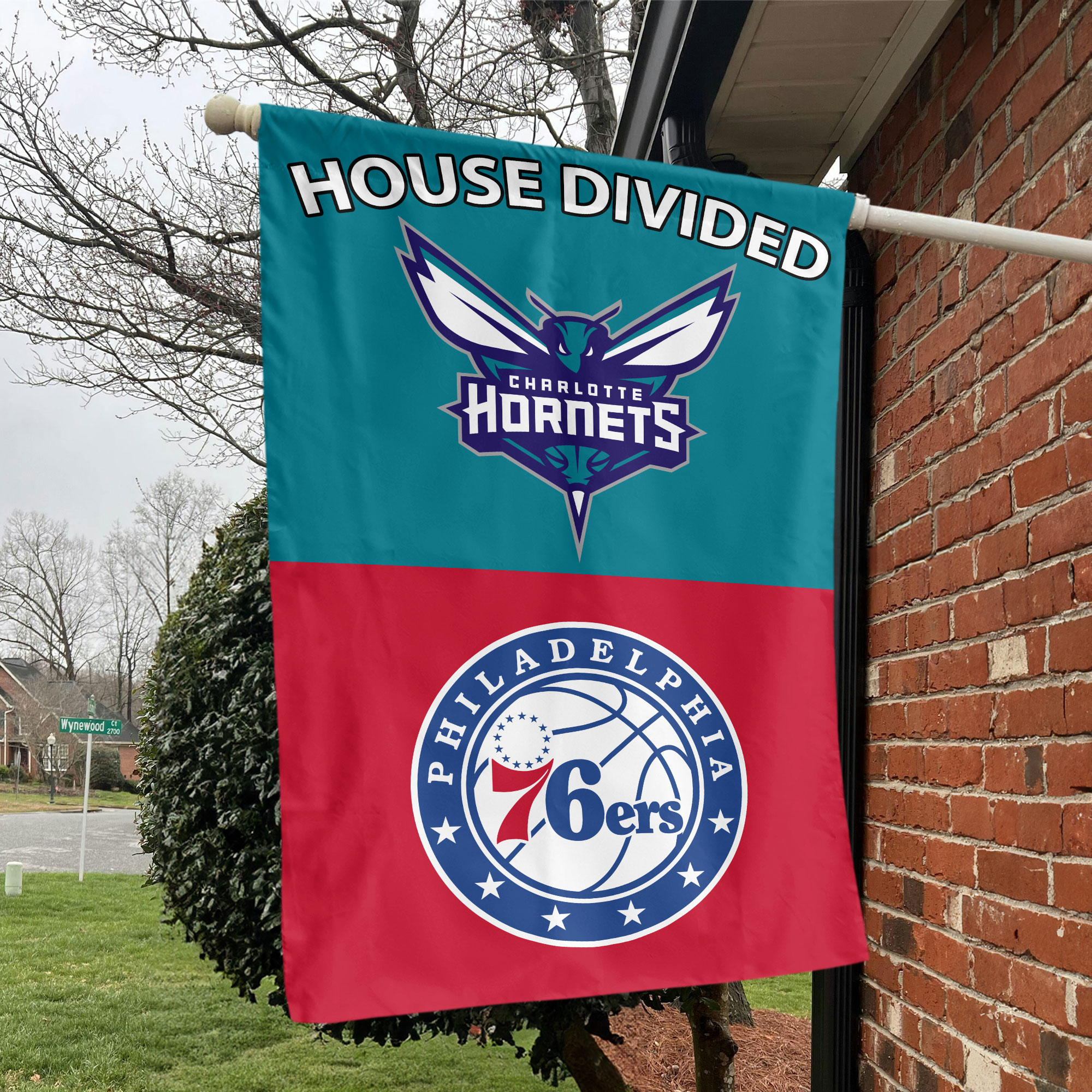 Charlotte vs Philadelphia House Divided Flag, NBA House Divided Flag