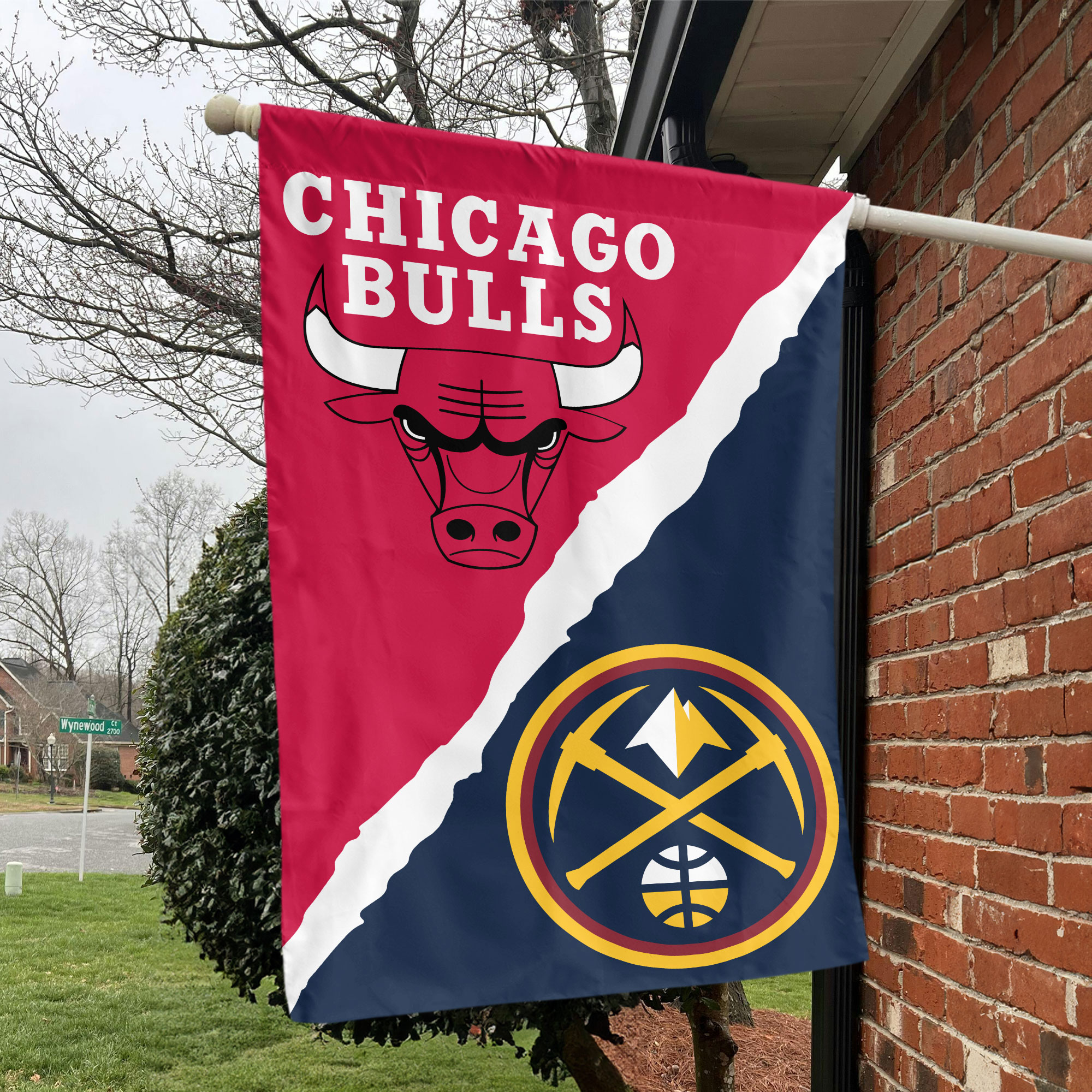 Chicago vs Denver House Divided Flag, NBA House Divided Flag