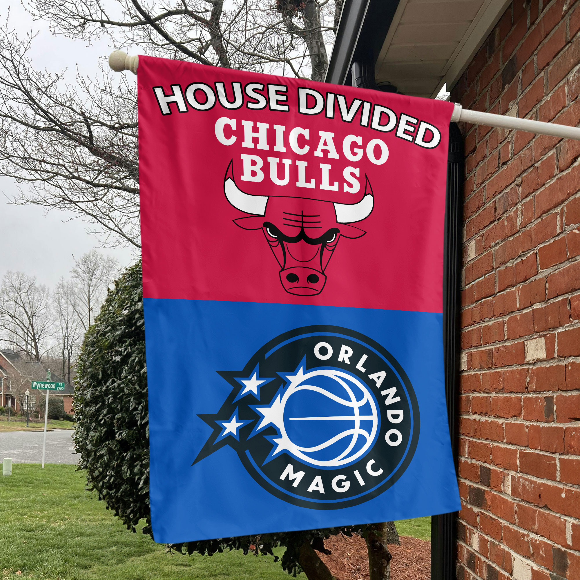 Chicago vs Orlando House Divided Flag, NBA House Divided Flag