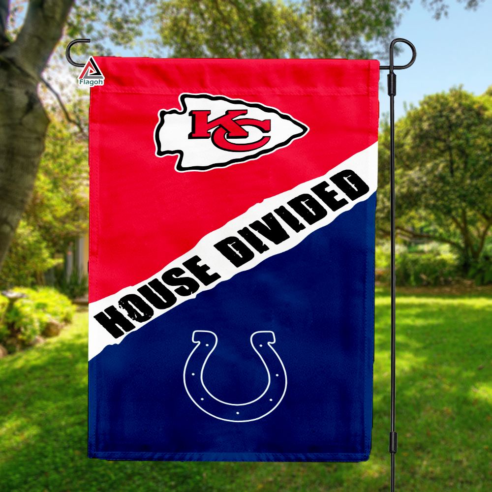 Chiefs vs Colts House Divided Flag, NFL House Divided Flag