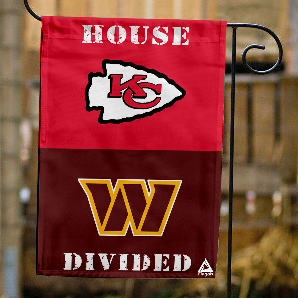 Chiefs vs Commanders House Divided Flag, NFL House Divided Flag