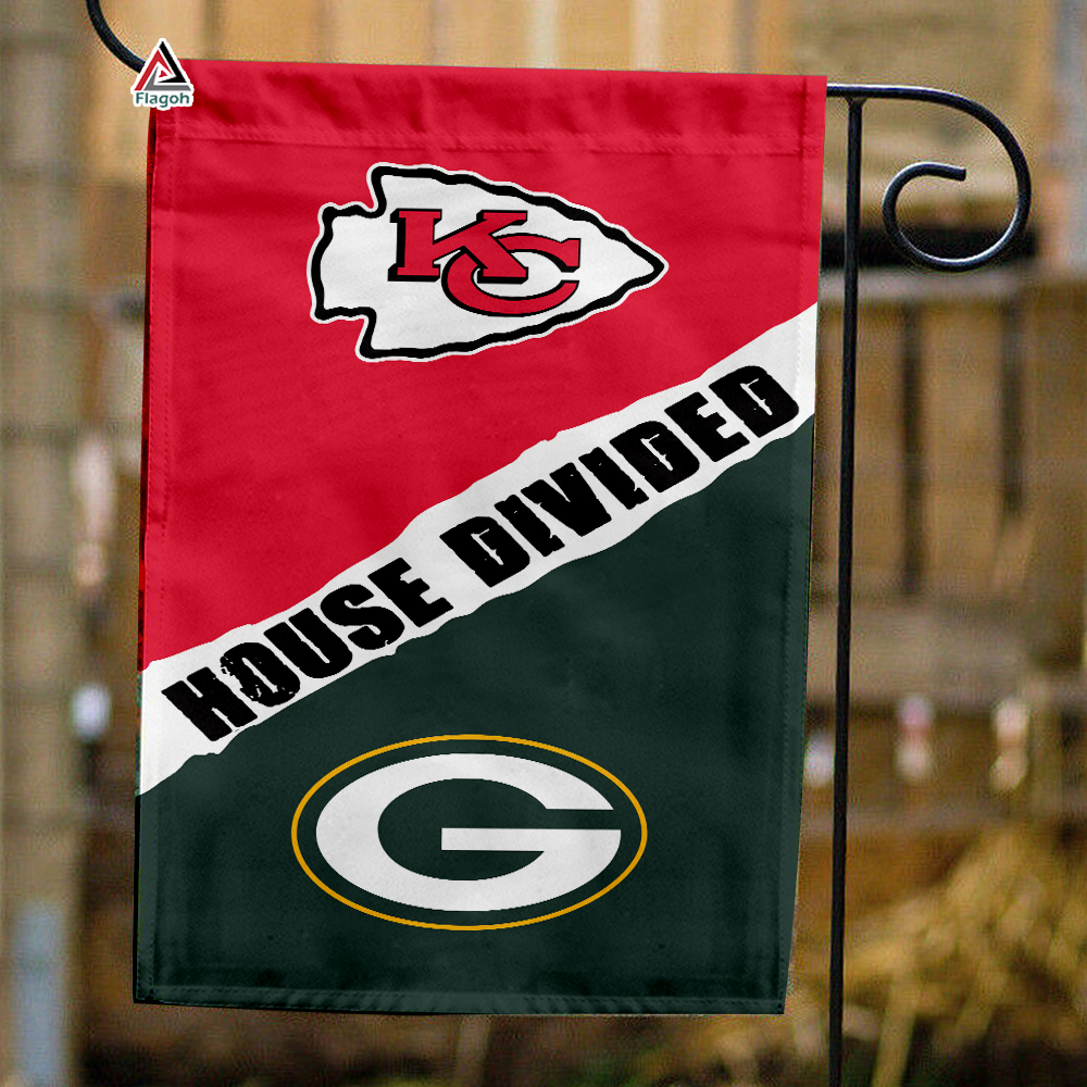 Chiefs vs Packers House Divided Flag, NFL House Divided Flag