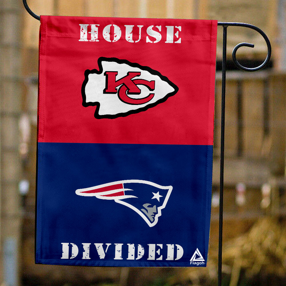 Chiefs vs Patriots House Divided Flag, NFL House Divided Flag