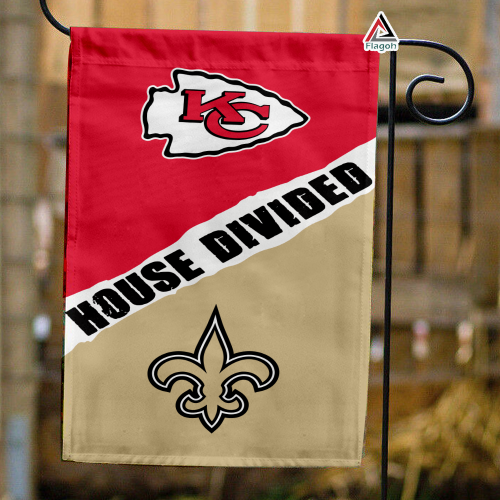 Chiefs vs Saints House Divided Flag, NFL House Divided Flag