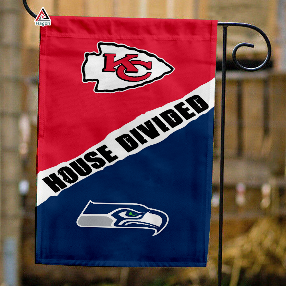 Chiefs vs Seahawks House Divided Flag, NFL House Divided Flag