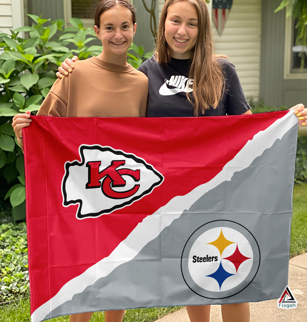 Chiefs vs Steelers House Divided Flag, NFL House Divided Flag - Image 3
