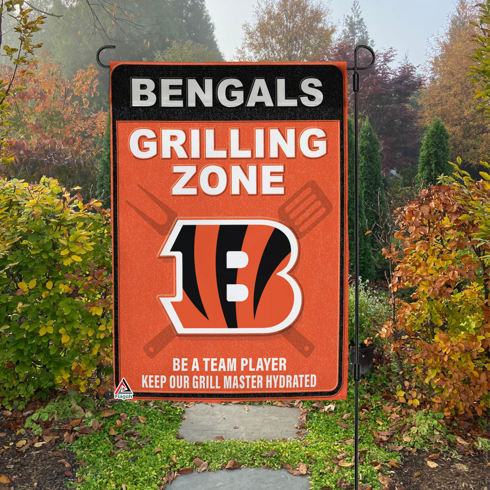 Cincinnati Bengals Grilling Zone Flag, Bengals Football Fans BBQ Flag