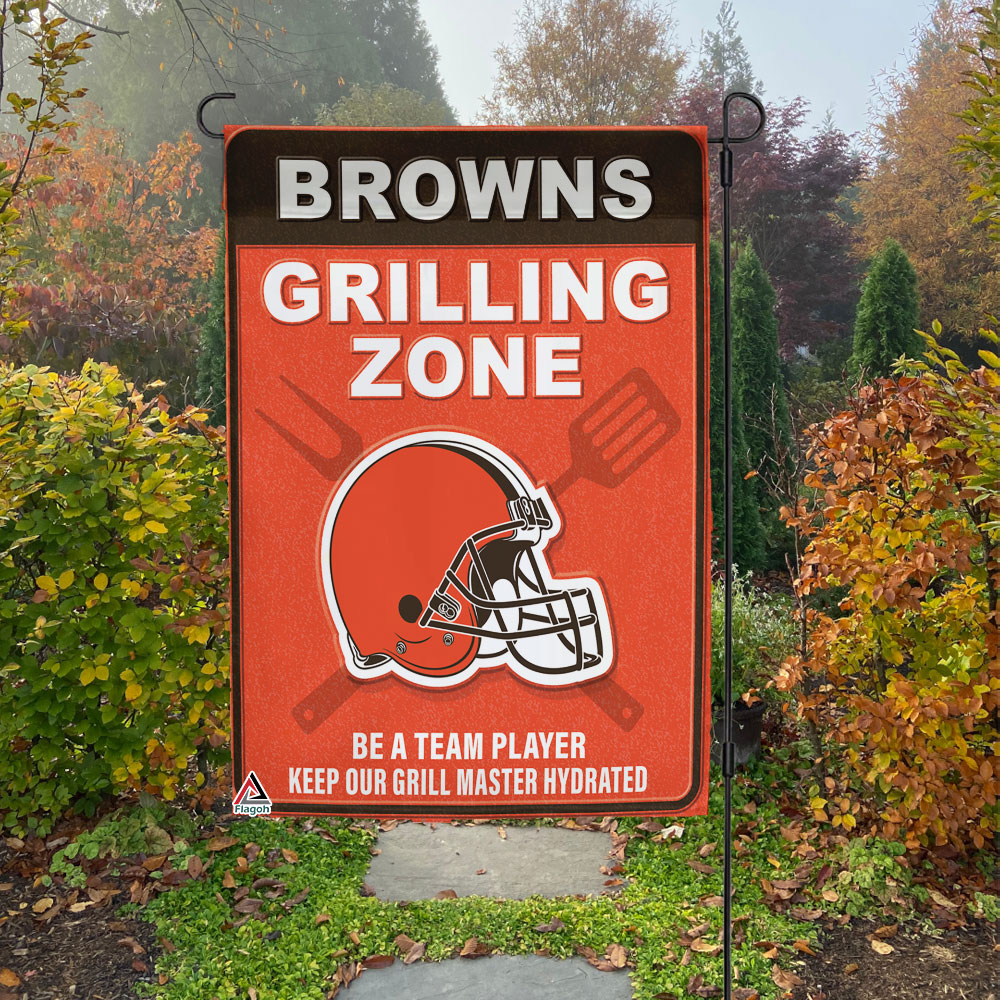 Cleveland Browns Grilling Zone Flag, Browns Football Fans BBQ Flag