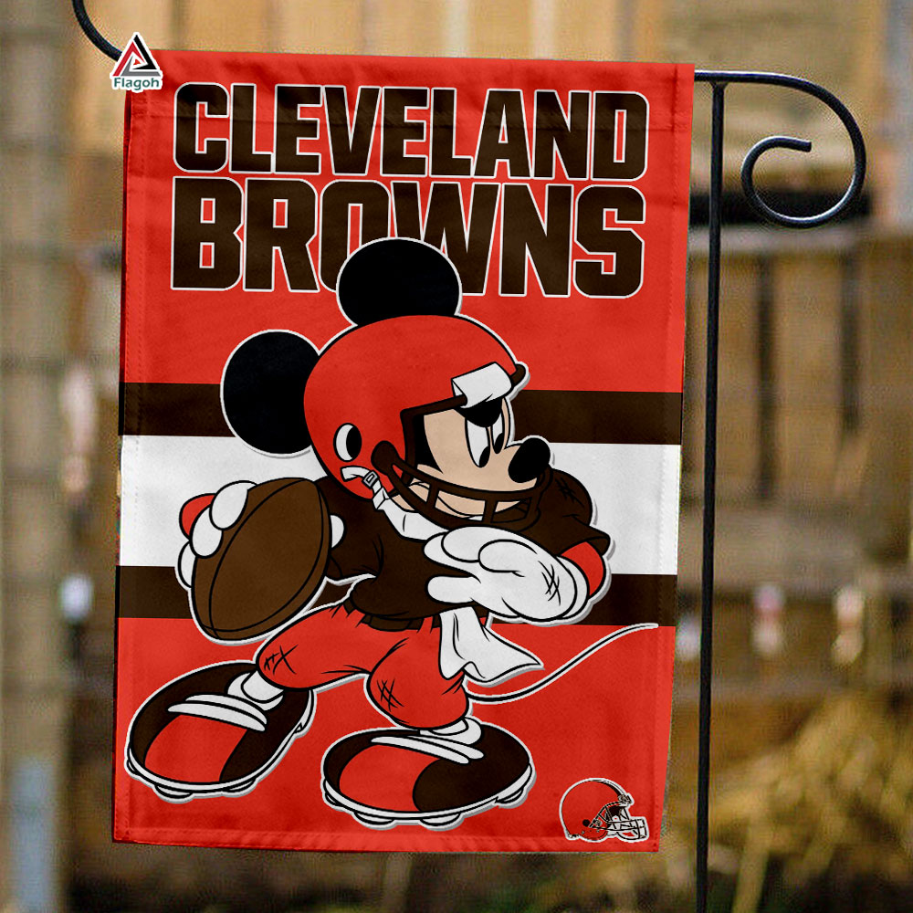 Cleveland Browns x Mickey Football Flag, NFL Premium Flag