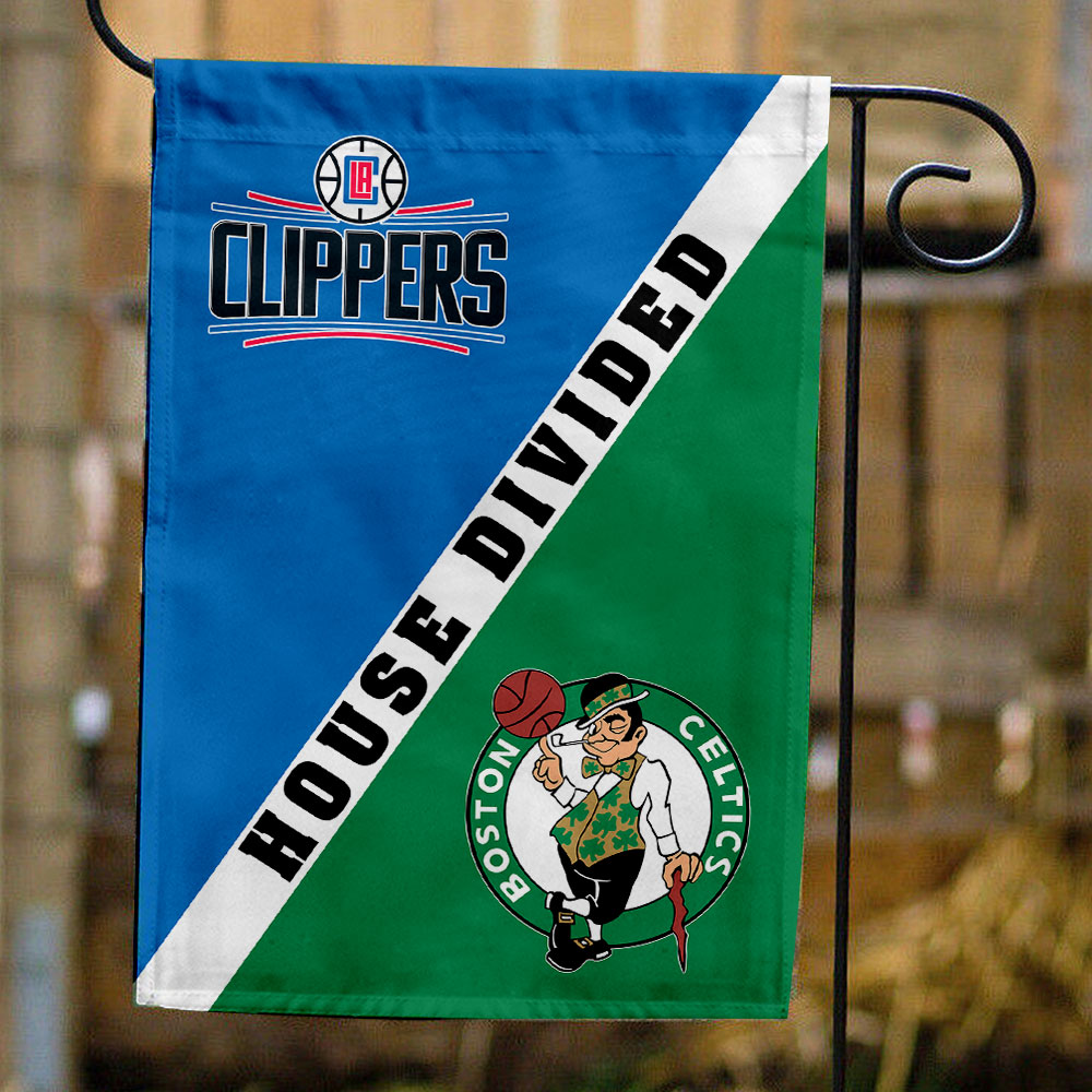 Clippers vs Celtics House Divided Flag, NBA House Divided Flag