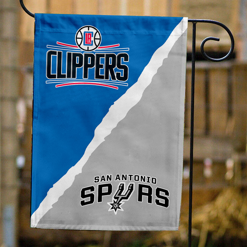 Clippers vs Spurs House Divided Flag, NBA House Divided Flag
