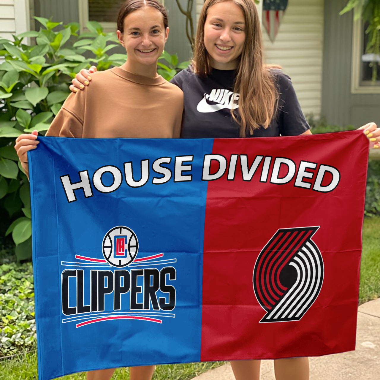 Clippers vs Trail Blazers House Divided Flag, NBA House Divided Flag - Image 4