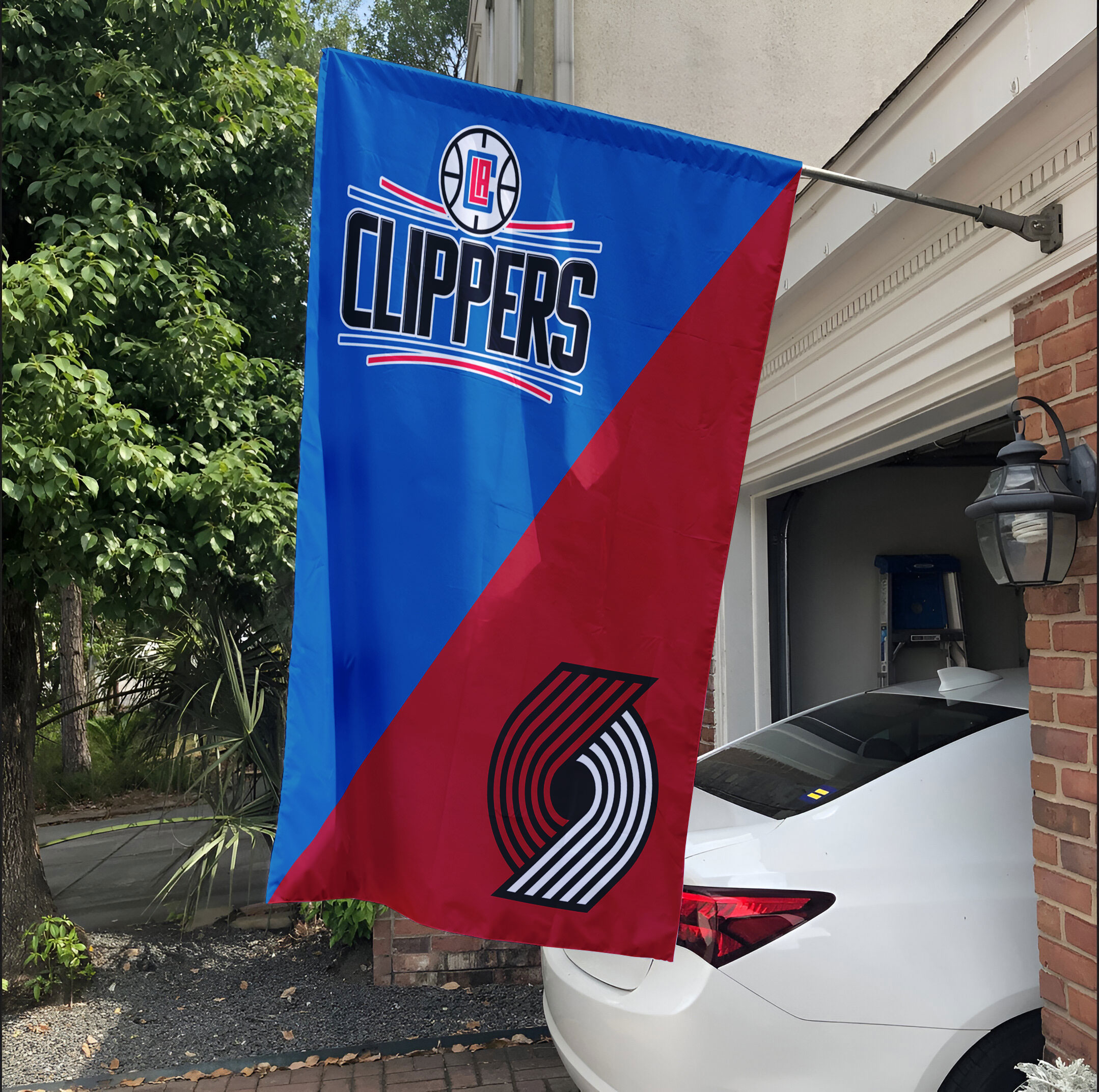 Clippers vs Trail Blazers House Divided Flag, NBA House Divided Flag - Image 3