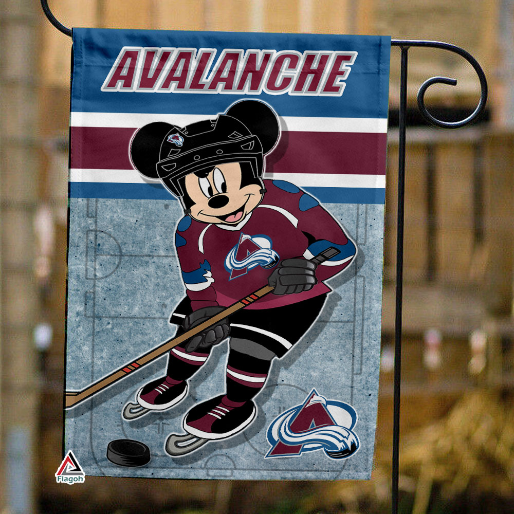 Colorado Avalanche x Mickey Hockey Flag, Colorado Avalanche Flag, NHL Premium Flag