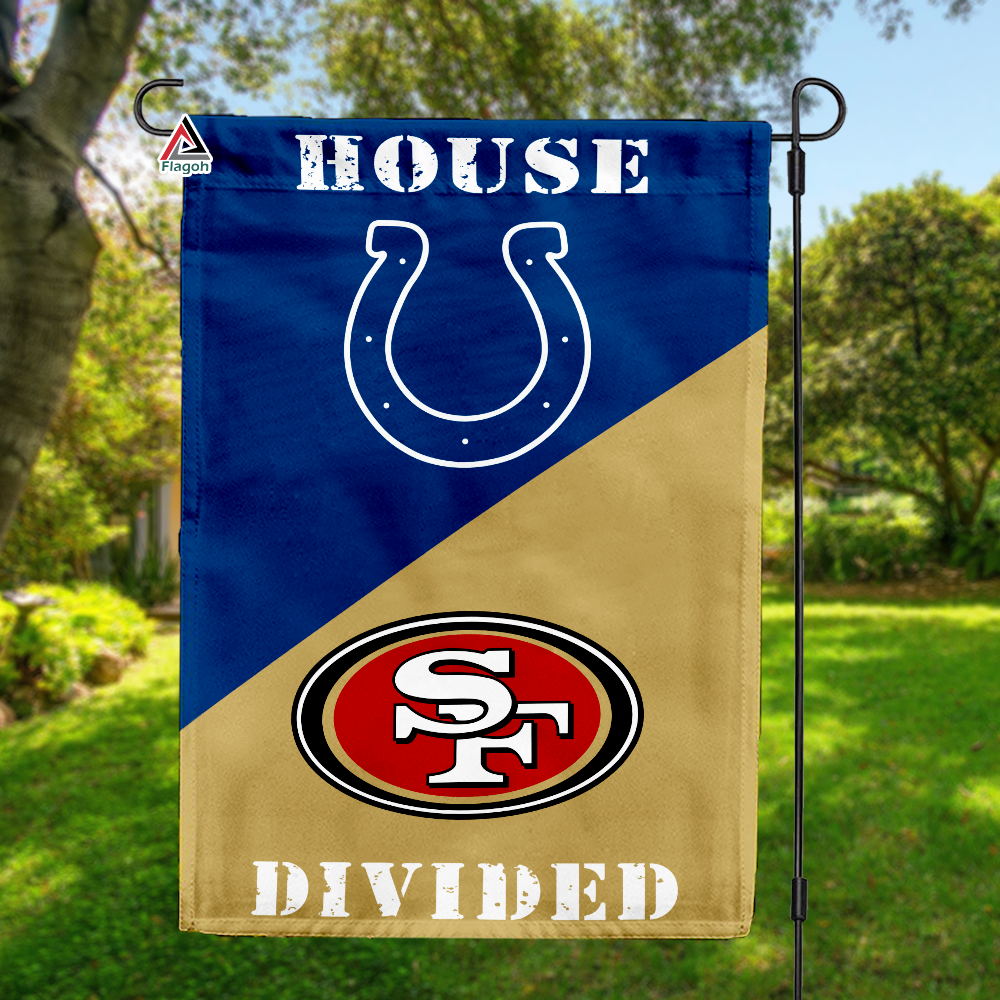 Colts vs 49ers House Divided Flag, NFL House Divided Flag