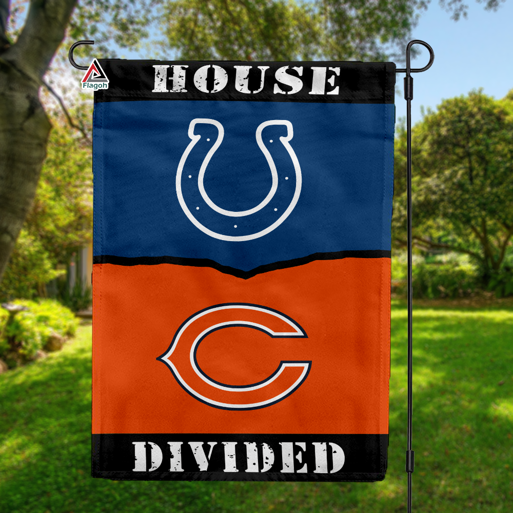 Colts vs Bears House Divided Flag, NFL House Divided Flag