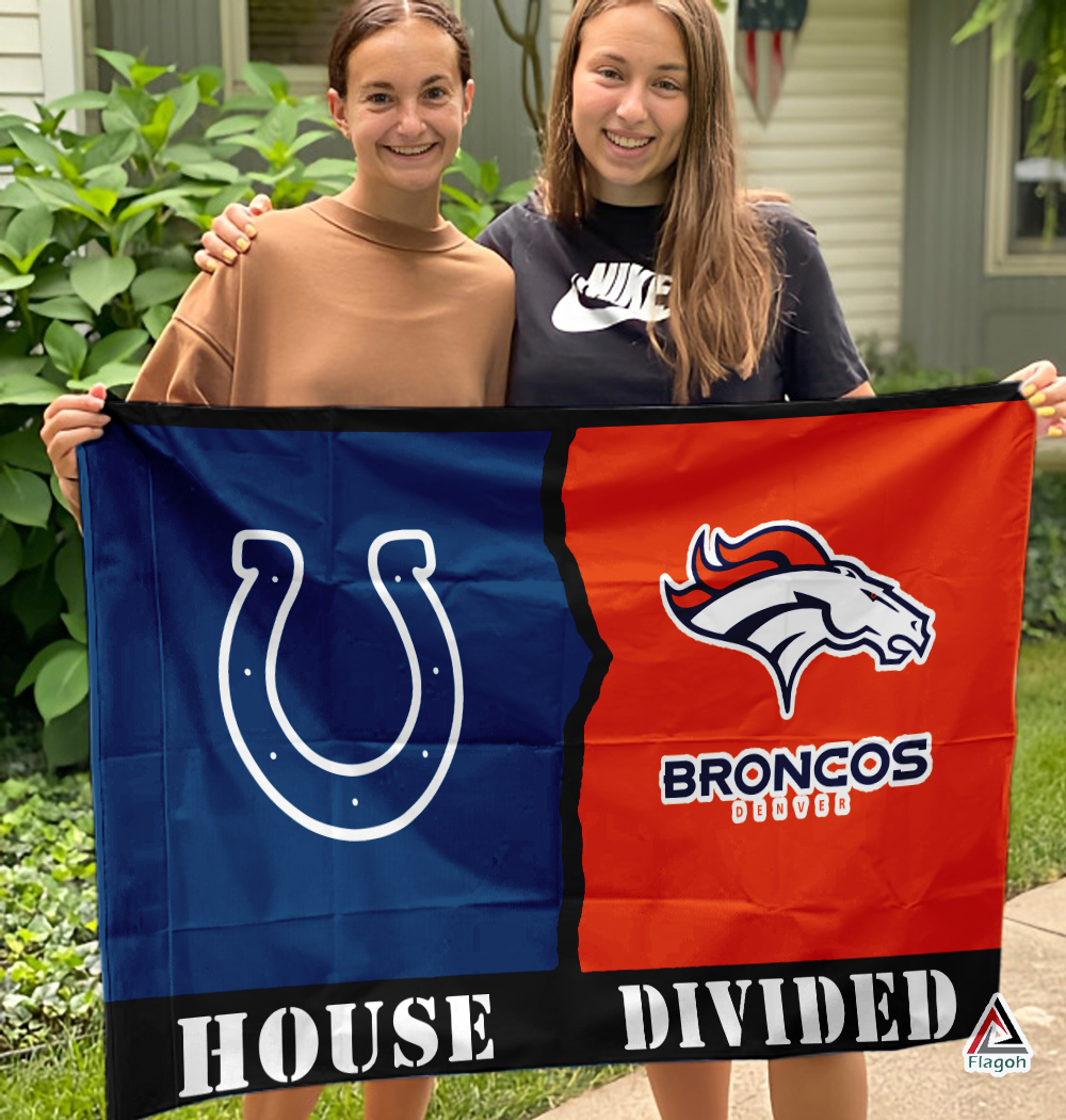 Colts vs Broncos House Divided Flag, NFL House Divided Flag - Image 3