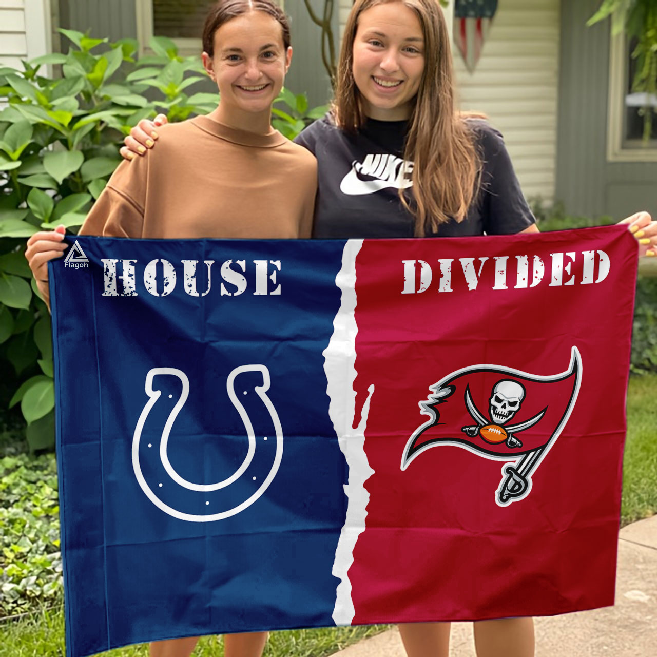 Colts vs Buccaneers House Divided Flag, NFL House Divided Flag - Image 3