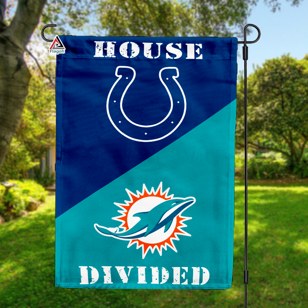 Colts vs Dolphins House Divided Flag, NFL House Divided Flag