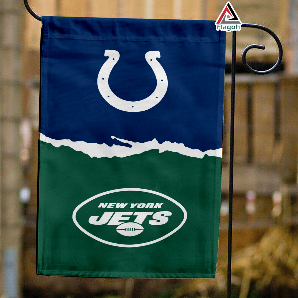 Colts vs Jets House Divided Flag, NFL House Divided Flag