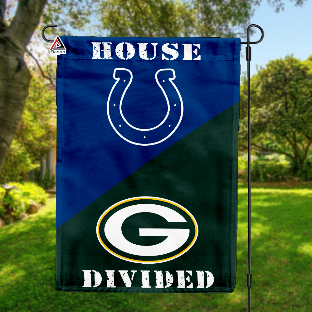 Colts vs Packers House Divided Flag, NFL House Divided Flag