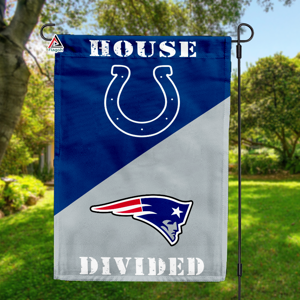 Colts vs Patriots House Divided Flag, NFL House Divided Flag