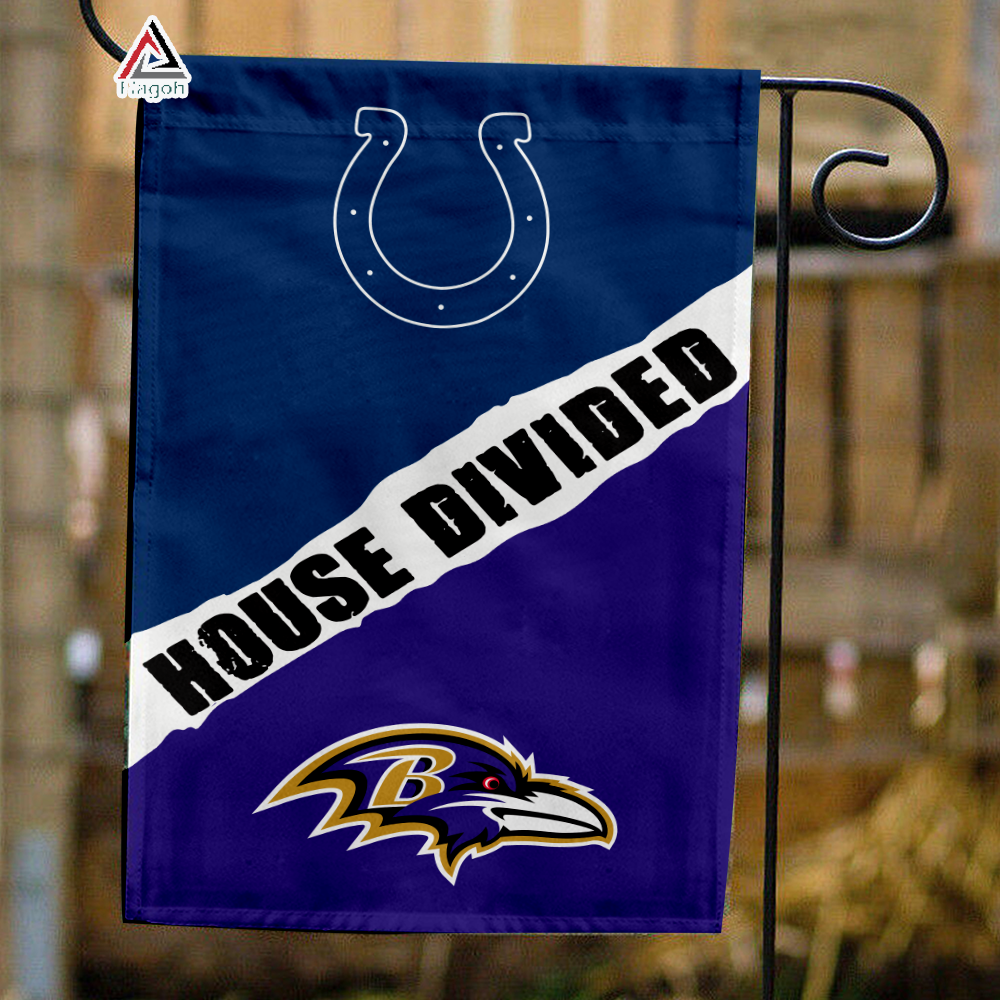 Colts vs Ravens House Divided Flag, NFL House Divided Flag