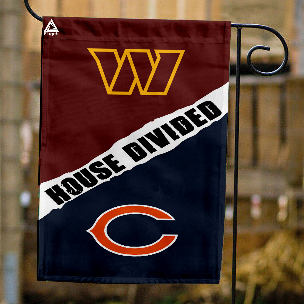 Commanders vs Bears House Divided Flag, NFL House Divided Flag