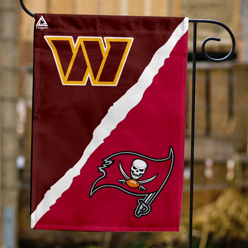 Commanders vs Buccaneers House Divided Flag, NFL House Divided Flag