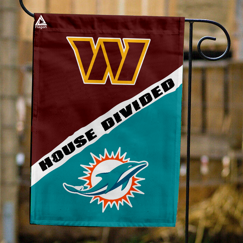 Commanders vs Dolphins House Divided Flag, NFL House Divided Flag