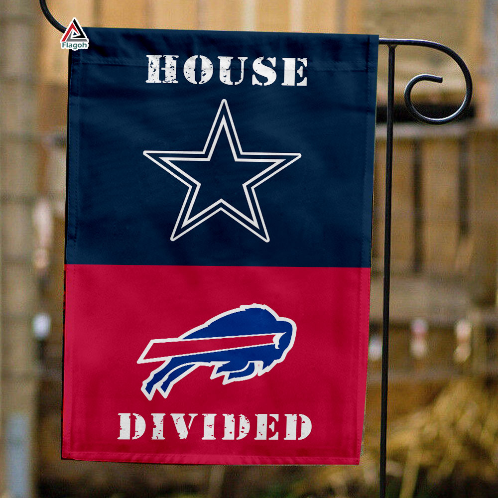 Cowboys vs Bills House Divided Flag, NFL House Divided Flag