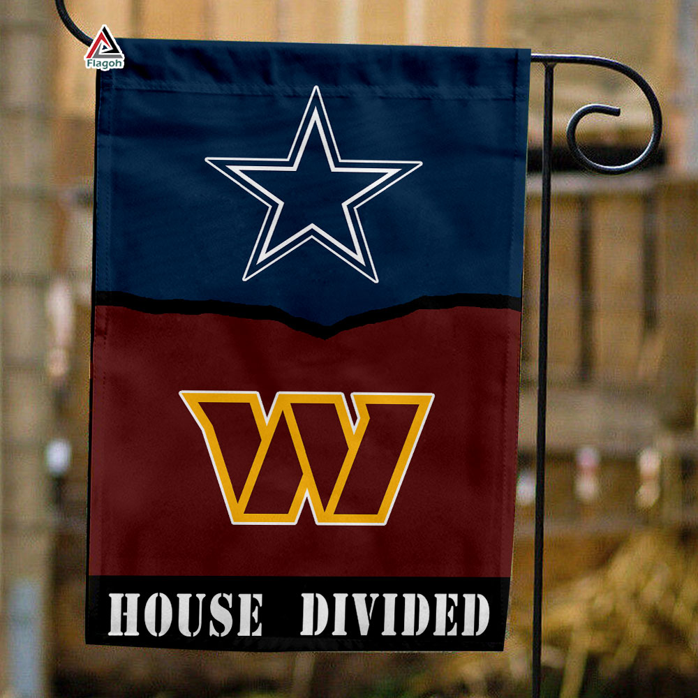Cowboys vs Commanders House Divided Flag, NFL House Divided Flag