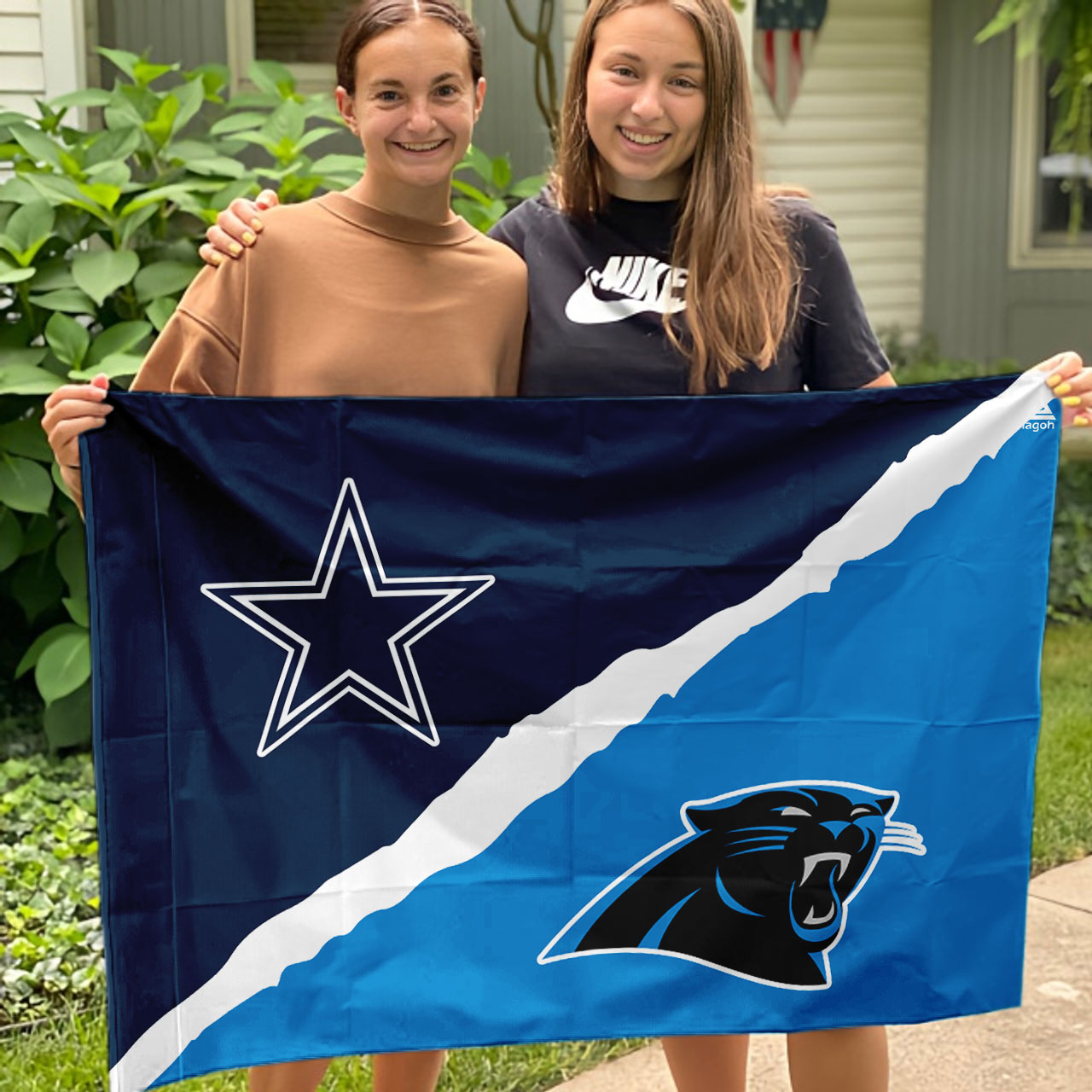 Cowboys vs Panthers House Divided Flag, NFL House Divided Flag - Image 3