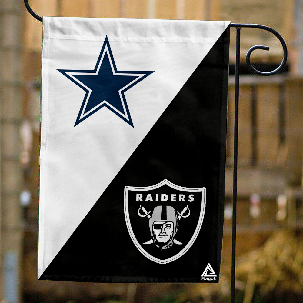 Cowboys vs Raiders House Divided Flag, NFL House Divided Flag
