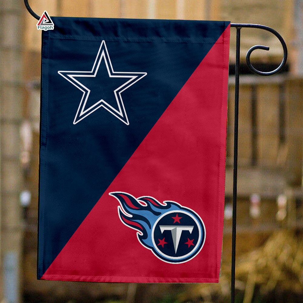 Cowboys vs Titans House Divided Flag, NFL House Divided Flag