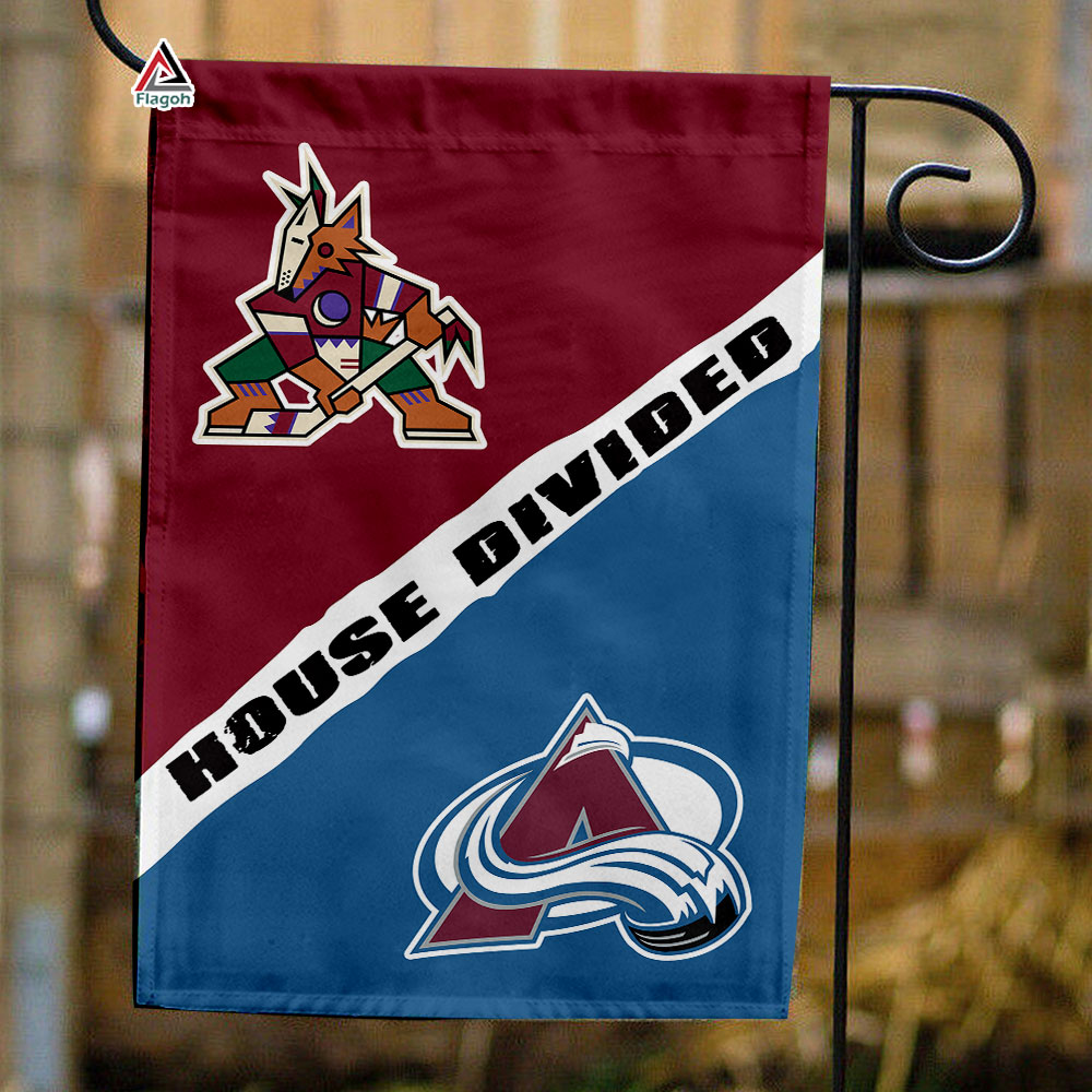 Coyotes vs Avalanche House Divided Flag, NHL House Divided Flag