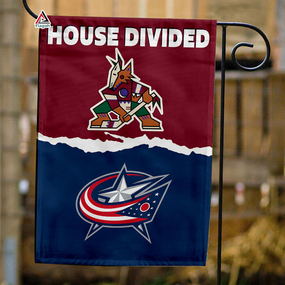 Coyotes vs Blue Jackets House Divided Flag, NHL House Divided Flag