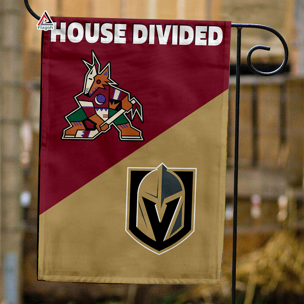 Coyotes vs Golden Knights House Divided Flag, NHL House Divided Flag