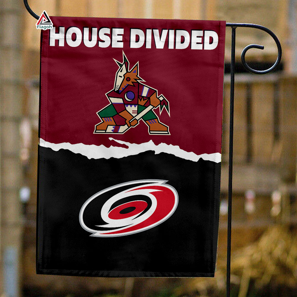 Coyotes vs Hurricanes House Divided Flag, NHL House Divided Flag