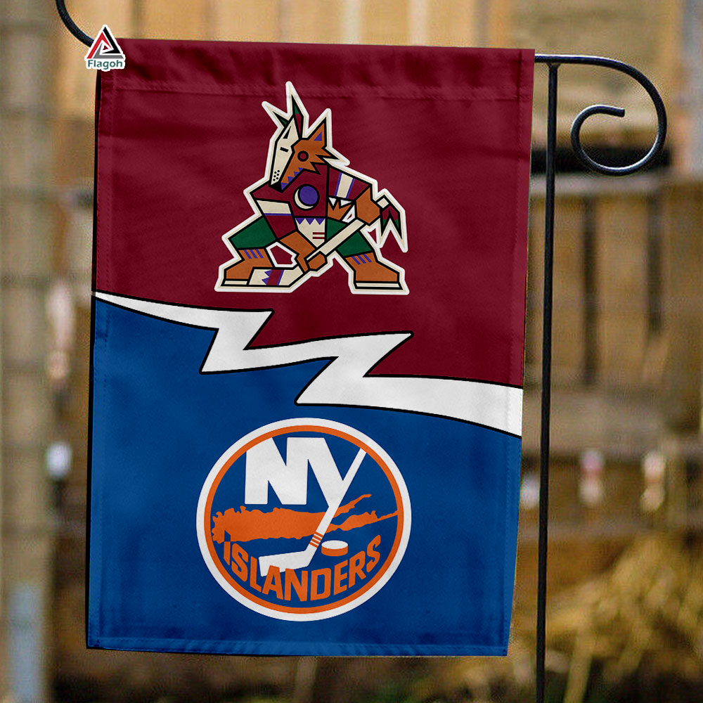Coyotes vs Islanders House Divided Flag, NHL House Divided Flag