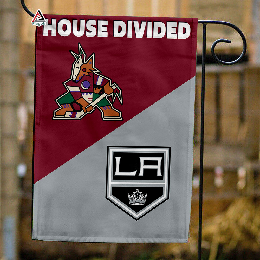 Coyotes vs Kings House Divided Flag, NHL House Divided Flag