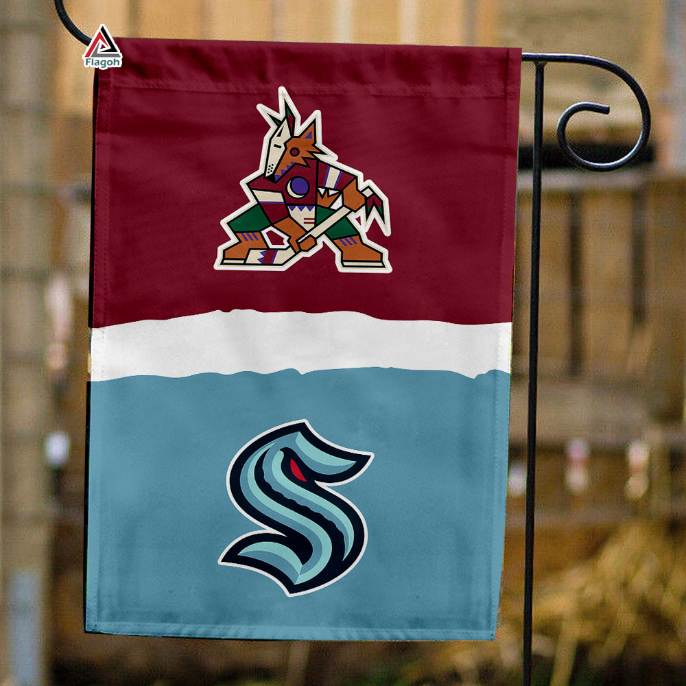 Coyotes vs Kraken House Divided Flag, NHL House Divided Flag