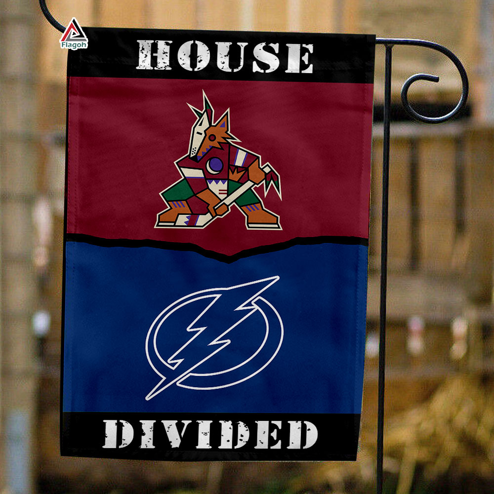 Coyotes vs Lightning House Divided Flag, NHL House Divided Flag