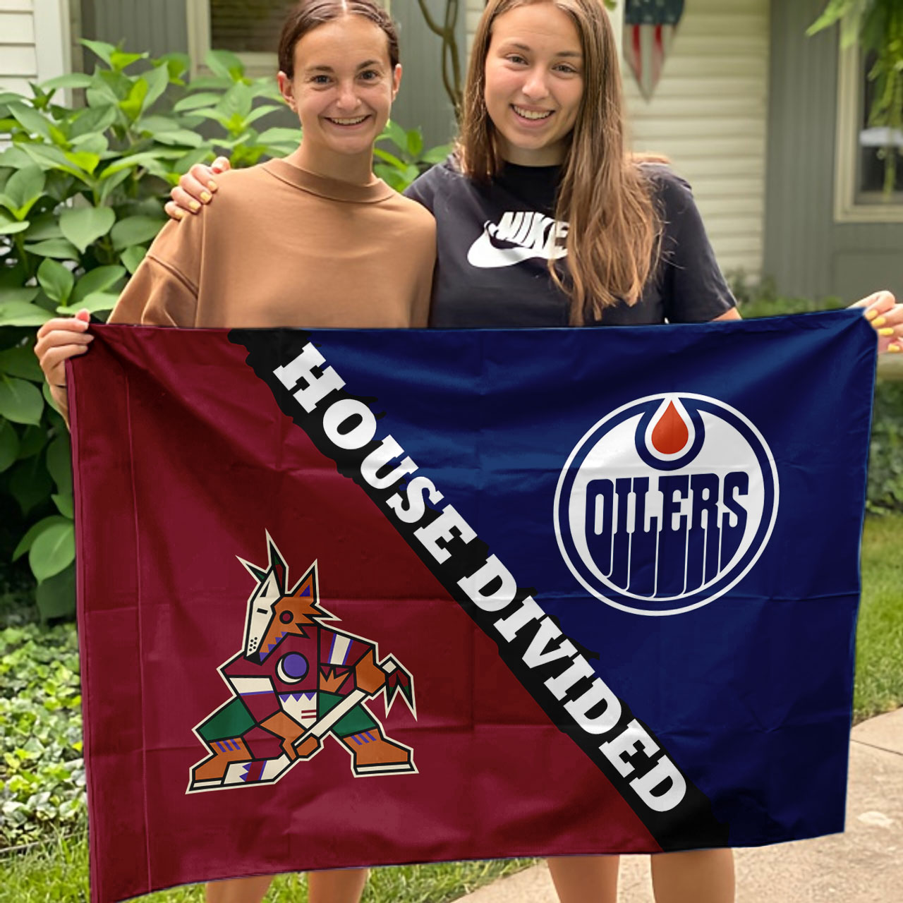 Coyotes vs Oilers House Divided Flag, NHL House Divided Flag - Image 3