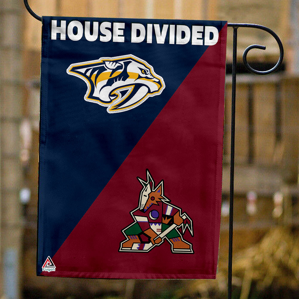 Coyotes vs Predators House Divided Flag, NHL House Divided Flag