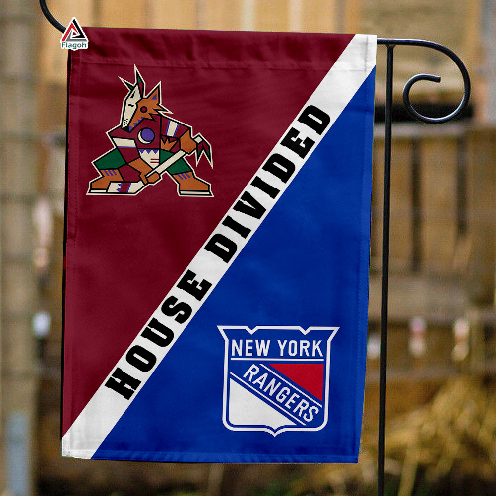 Coyotes vs Rangers House Divided Flag, NHL House Divided Flag