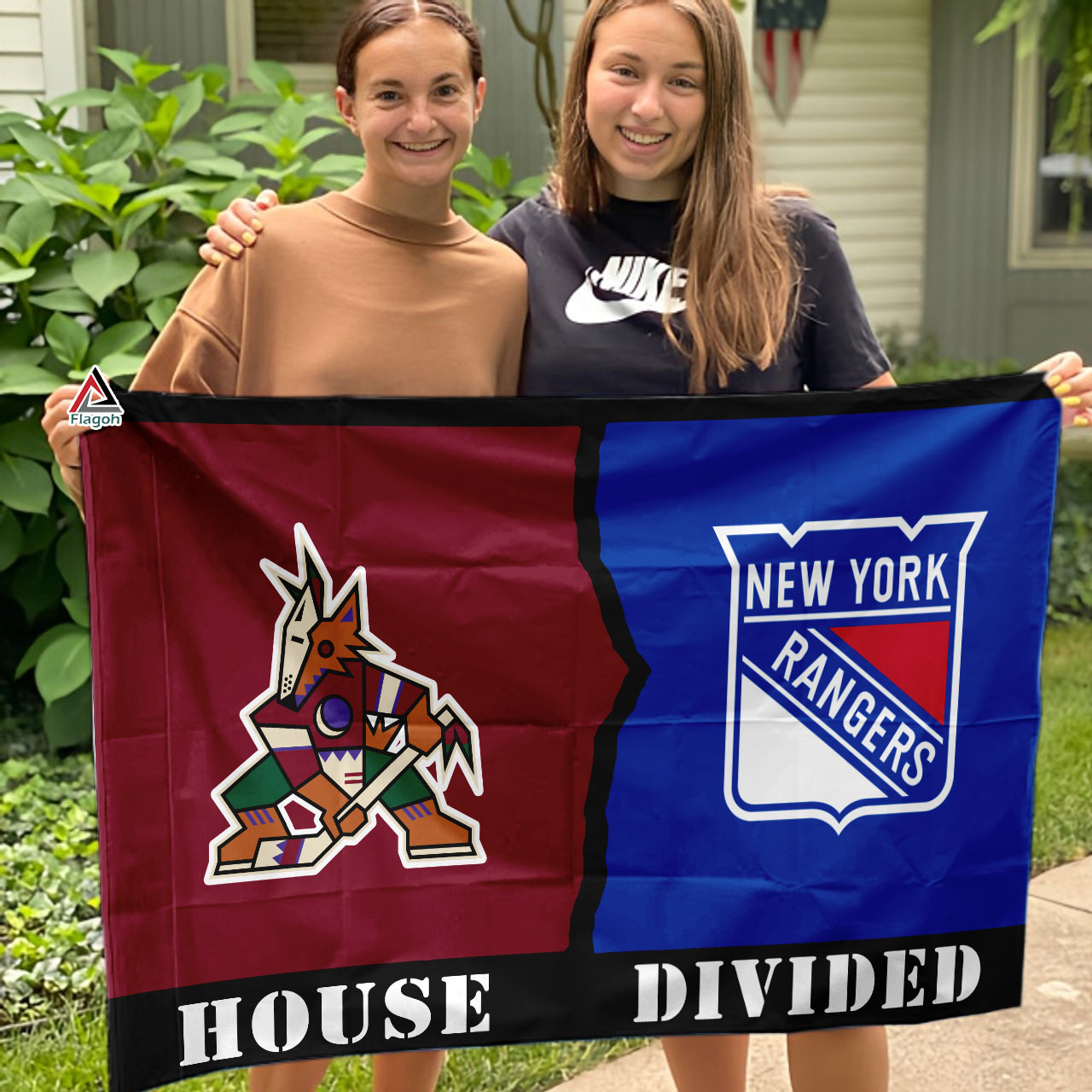 Coyotes vs Rangers House Divided Flag, NHL House Divided Flag - Image 3